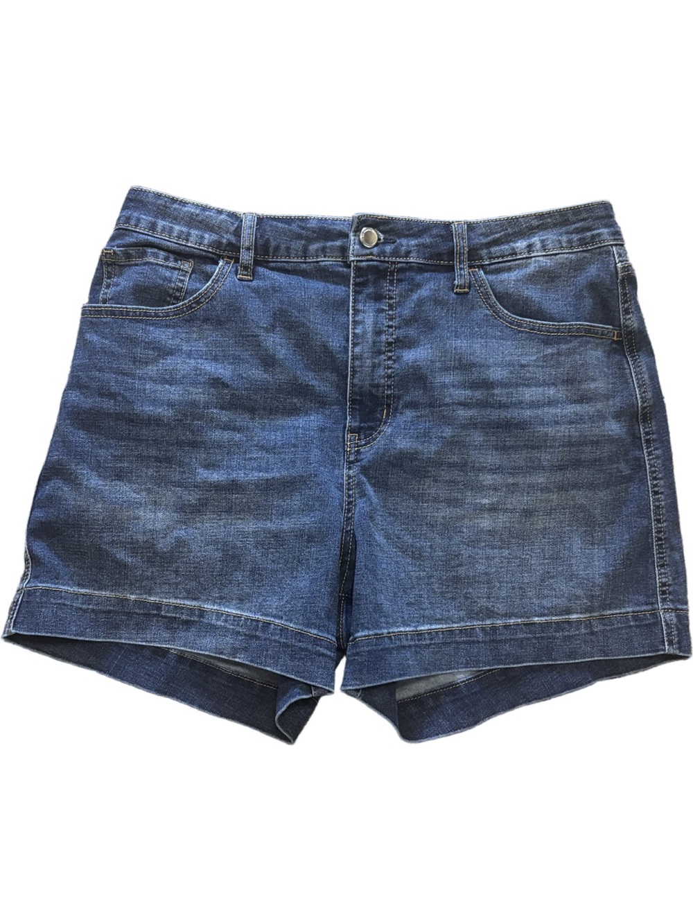 Rebecca Minkoff High Rise Denim Shorts Dark Wash Cuffed- 10